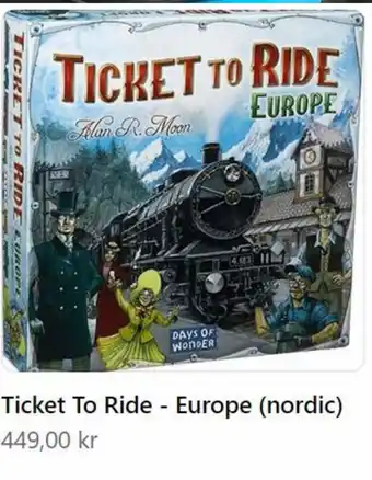 Webhallen TICKET TO RIDE EUROPE erbjuda