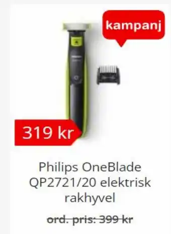 Apotea Philips OneBlade QP2721/20 elektrisk rakhyvel erbjuda