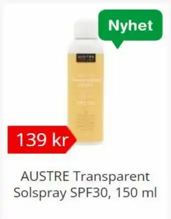 AUSTRE Transparent Solspray SPF30, 150 ml