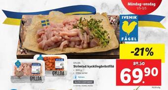 Lidl Strimlad kycklingbröstfilé erbjuda