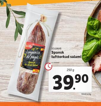 Lidl Spansk lufttorkad salami erbjuda