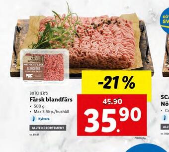 Lidl Färsk blandfärs erbjuda