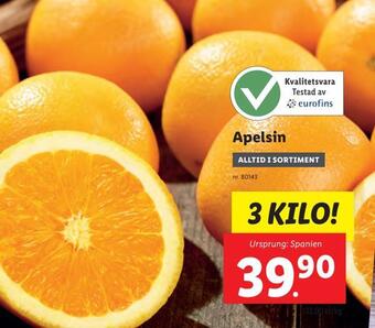 Lidl Apelsin erbjuda