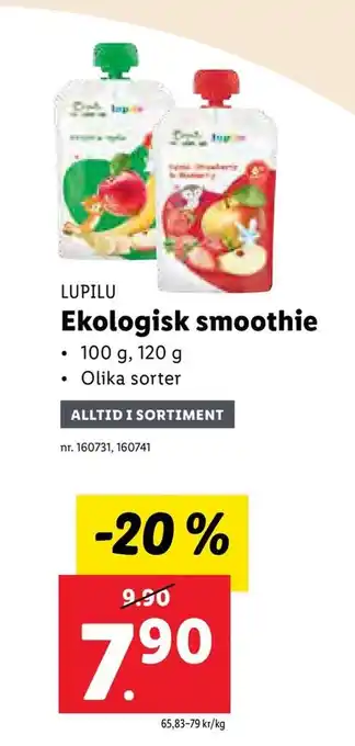 Lidl Ekologisk smoothie erbjuda