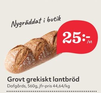 Hemköp Dafgårds butiksbakat matbröd erbjuda