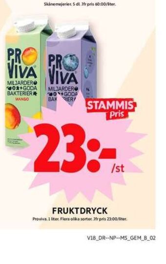 ICA Maxi Proviva fruktdryck erbjuda