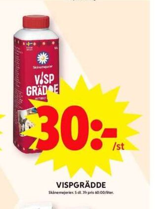ICA Maxi Skånemejerier vispgrädde erbjuda