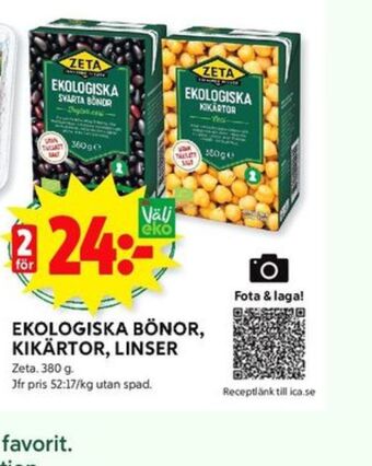 ICA Kvantum Zeta bönor erbjuda