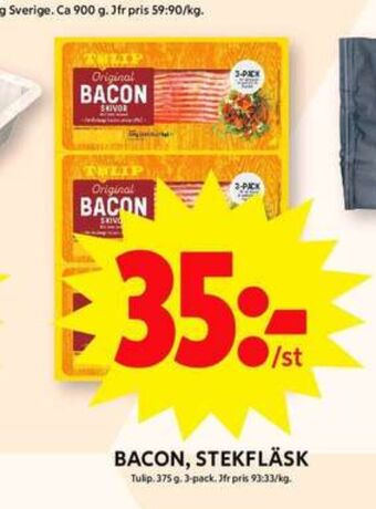 ICA Maxi Tulip baconskivor erbjuda