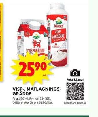 ICA Kvantum Arla vispgrädde erbjuda