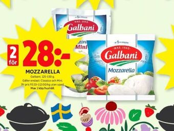 ICA Kvantum Galbani mozzarella erbjuda