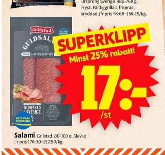 ICA Supermarket Grilstad salami erbjuda