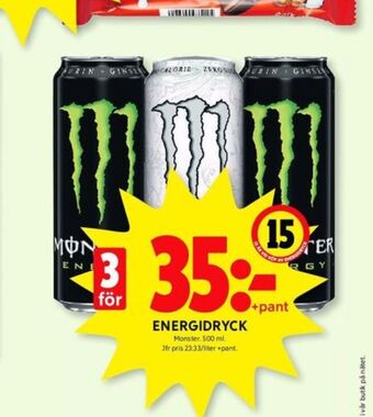 ICA Kvantum Monster energidryck erbjuda
