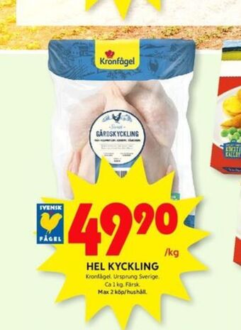 ICA Kvantum Kronfågel kyckling erbjuda
