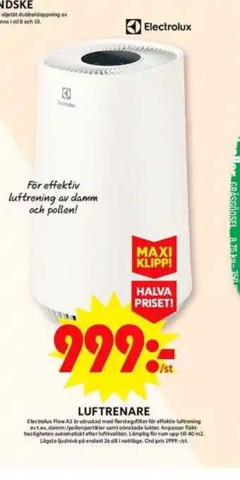 ICA Maxi Electrolux luftrenare erbjuda