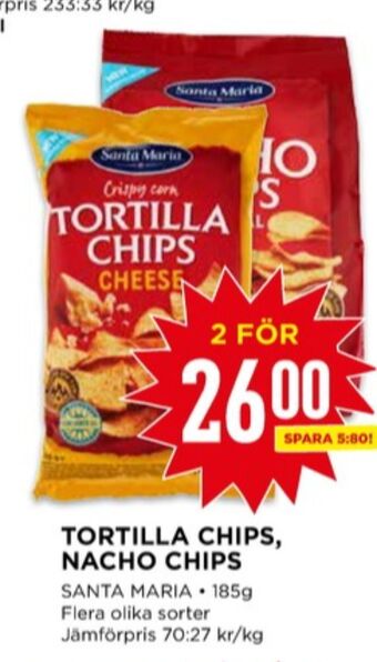 Willys Santa maria tortillachips erbjuda