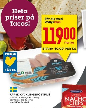 Willys Hemma Garant kycklingbröstfilé erbjuda