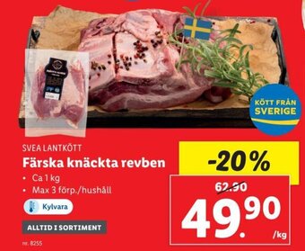 Lidl SVEA LANTKÖTT Färska knäckta revben erbjuda