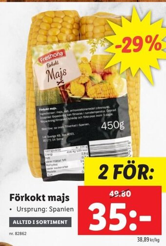 Lidl Förkokt majs erbjuda