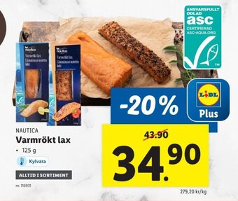 Lidl NAUTICA Varmrökt lax erbjuda