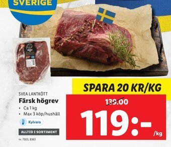 Lidl SVEA LANTKÖTT Färsk högrev erbjuda