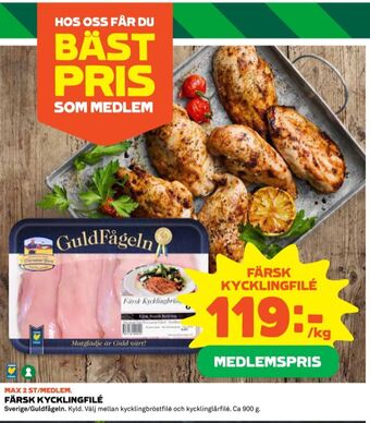 Coop Guldfågeln kycklingfilé erbjuda