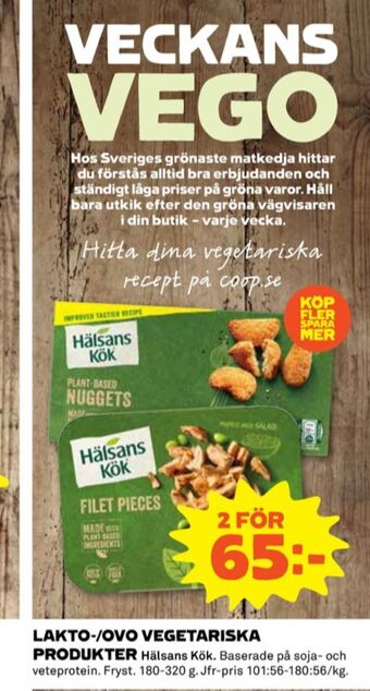 Coop Hälsans kök vegetarmat erbjuda