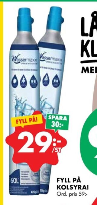 ÖoB Wassermaxx kolsyrepatron erbjuda