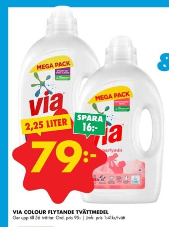 ÖoB Via tvättmedel flytande erbjuda