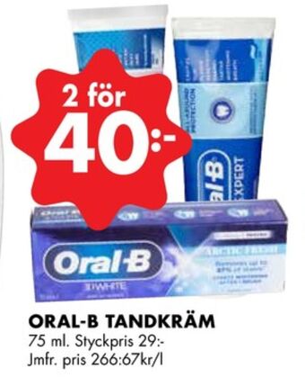 ÖoB Oral-b tandkräm erbjuda