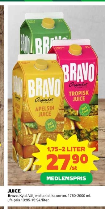 Coop Bravo juice erbjuda