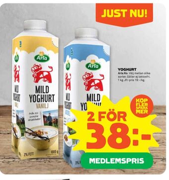 Stora Coop Arla yoghurt erbjuda