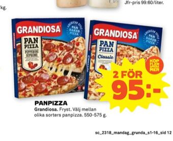 Stora Coop Grandiosa pizza erbjuda