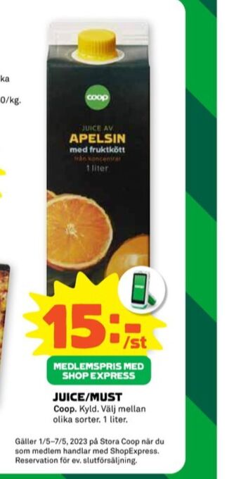 Stora Coop Coop juice erbjuda