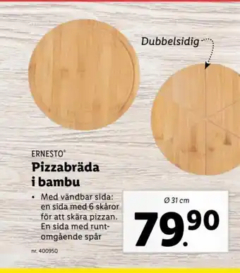 Lidl ERNESTO Pizzabräda i bambu erbjuda