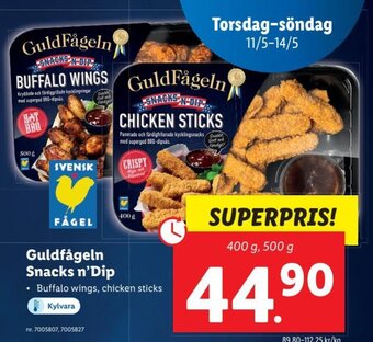 Lidl Guldfågeln Snacks n'Dip erbjuda