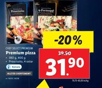 Lidl chef select Premium pizza erbjuda