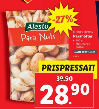 Lidl ALESTO SELECTION Paranötter erbjuda