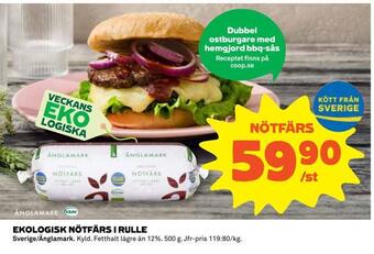 Coop Daglivs Ekologisk nötfärs i rulle erbjuda