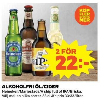 Alkoholfri öl/cider