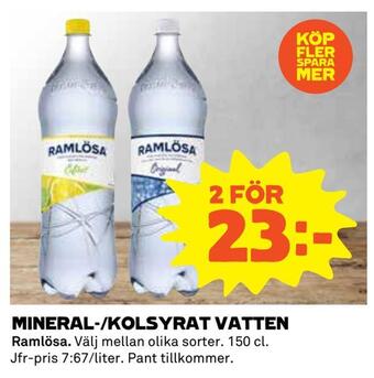 Coop Konsum Mineral-/kolsyrat vatten erbjuda
