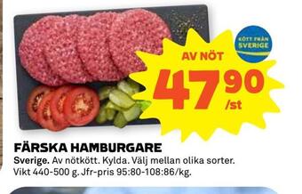 Stora Coop Färska hamburgare erbjuda