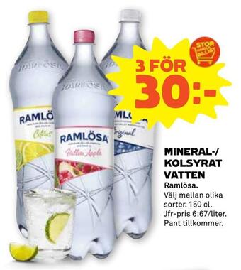 Stora Coop Mineral-/ kolsyrat vatten erbjuda