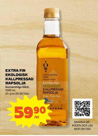 Coop Forum Extra fin ekologisk kallpressad rapsolja erbjuda