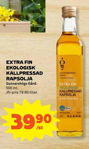 Stora Coop Extra fin ekologisk kallpressad rapsolja erbjuda