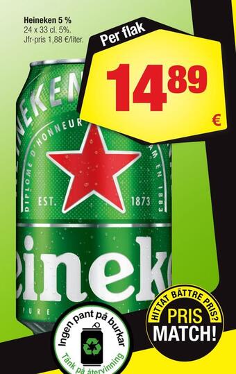 Calle Heineken 5 % erbjuda
