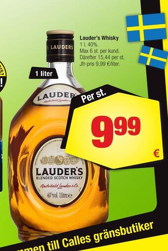 Calle Lauder's whisky erbjuda