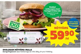 Coop Ekologisk nötfärs i rulle erbjuda