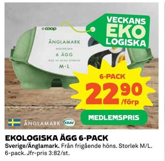 Coop Ekologiska ägg 6-pack erbjuda