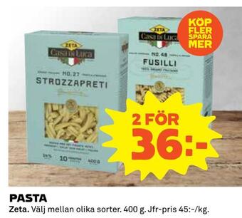 Coop Pasta erbjuda